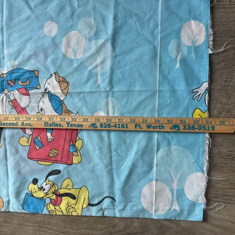 Vintage Disney 70s Mickey Mouse Frontierland Blue Pillowcase Knight Princess